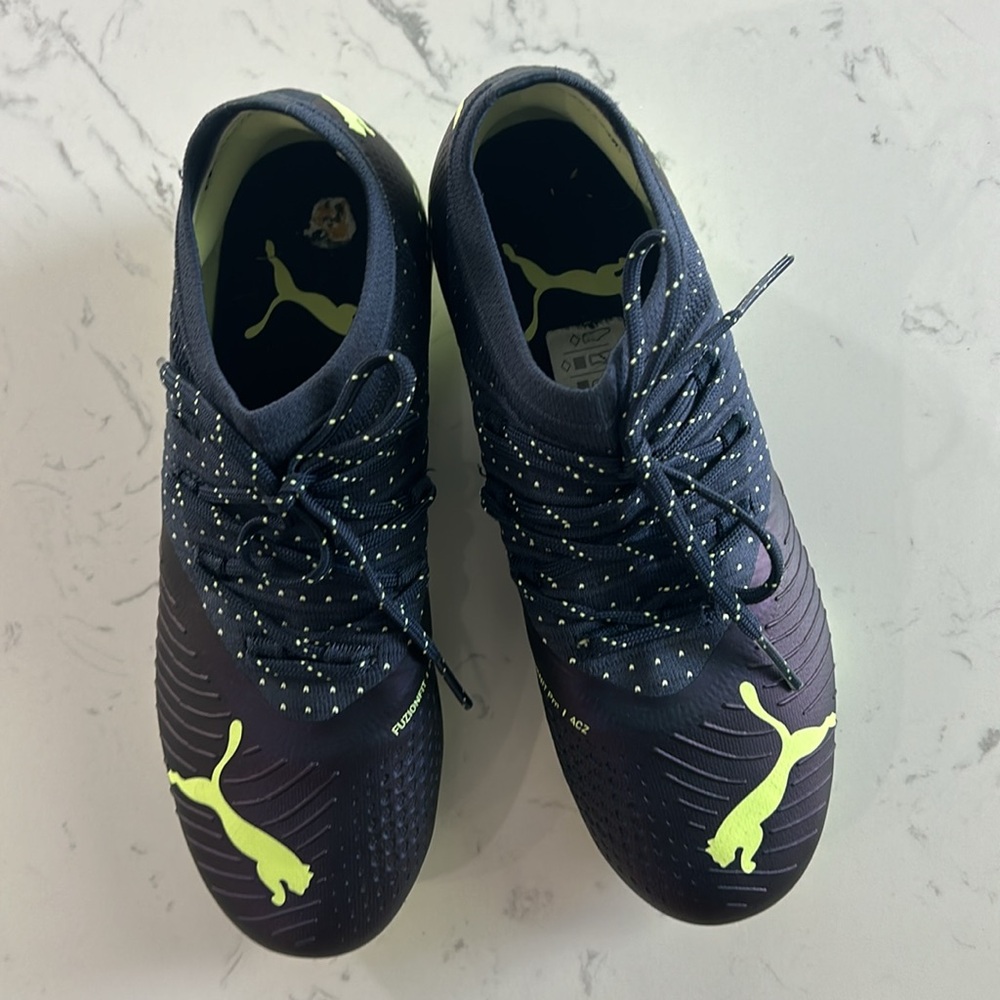 Puma Future Z 3.4 Soccer Cleats Youth Size 3.5 Blue Neon Boys Girls FG AG